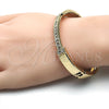 Oro Laminado Individual Bangle, Gold Filled Style with White Crystal, Polished, Golden Finish, 07.307.0007.05 (09 MM Thickness, Size 5 (2.50 Diameter))