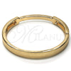Oro Laminado Individual Bangle, Gold Filled Style with White Crystal, Polished, Golden Finish, 07.307.0007.05 (09 MM Thickness, Size 5 (2.50 Diameter))