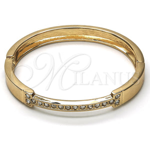 Gold Filled Jewelry — Individual Bangle with White Crystal Polished 07. 09 — main product view — SKU 116683 | Oro Laminado joyería — Individual Bangle with cristal blanco pulido 07. 09 — SKU 116683