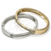 Oro Laminado Individual Bangle, Gold Filled Style with White Crystal, Polished, Golden Finish, 07.307.0007.05 (09 MM Thickness, Size 5 (2.50 Diameter))