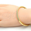 Oro Laminado Individual Bangle, Gold Filled Style with White Crystal, Polished, Golden Finish, 07.307.0009.04 (04 MM Thickness, Size 4 (2.25 Diameter))