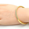 Oro Laminado Individual Bangle, Gold Filled Style with White Crystal, Polished, Golden Finish, 07.307.0009.04 (04 MM Thickness, Size 4 (2.25 Diameter))