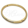 Oro Laminado Individual Bangle, Gold Filled Style with White Crystal, Polished, Golden Finish, 07.307.0009.04 (04 MM Thickness, Size 4 (2.25 Diameter))