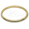 Oro Laminado Individual Bangle, Gold Filled Style with White Crystal, Polished, Golden Finish, 07.307.0009.04 (04 MM Thickness, Size 4 (2.25 Diameter))