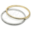 Oro Laminado Individual Bangle, Gold Filled Style with White Crystal, Polished, Golden Finish, 07.307.0009.04 (04 MM Thickness, Size 4 (2.25 Diameter))