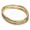 Oro Laminado Individual Bangle, Gold Filled Style with White Crystal, Polished, Golden Finish, 07.307.0011.05 (12 MM Thickness, Size 5 (2.50 Diameter))