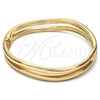 Oro Laminado Individual Bangle, Gold Filled Style with White Crystal, Polished, Golden Finish, 07.307.0011.05 (12 MM Thickness, Size 5 (2.50 Diameter))