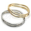 Oro Laminado Individual Bangle, Gold Filled Style with White Crystal, Polished, Golden Finish, 07.307.0011.05 (12 MM Thickness, Size 5 (2.50 Diameter))