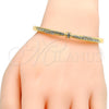 Oro Laminado Individual Bangle, Gold Filled Style with White Crystal, Polished, Golden Finish, 07.307.0012.04 (04 MM Thickness, Size 4 (2.25 Diameter))