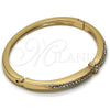 Oro Laminado Individual Bangle, Gold Filled Style with White Crystal, Polished, Golden Finish, 07.307.0012.04 (04 MM Thickness, Size 4 (2.25 Diameter))