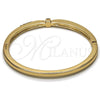 Oro Laminado Individual Bangle, Gold Filled Style with White Crystal, Polished, Golden Finish, 07.307.0012.04 (04 MM Thickness, Size 4 (2.25 Diameter))