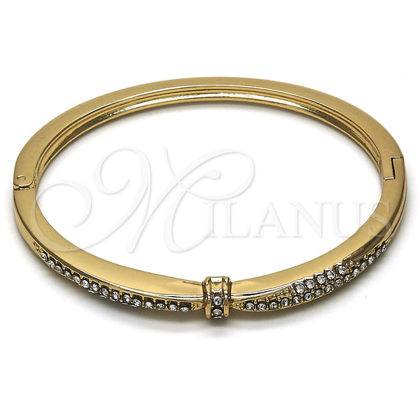 Gold Filled Jewelry — Individual Bangle with White Crystal Polished 07. 04 — main product view — SKU 116693 | Oro Laminado joyería — Individual Bangle with cristal blanco pulido 07. 04 — SKU 116693