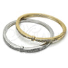 Oro Laminado Individual Bangle, Gold Filled Style with White Crystal, Polished, Golden Finish, 07.307.0012.04 (04 MM Thickness, Size 4 (2.25 Diameter))