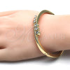 Oro Laminado Individual Bangle, Gold Filled Style with White Crystal, Polished, Golden Finish, 07.307.0013.04 (04 MM Thickness, Size 4 (2.25 Diameter))