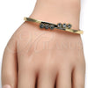 Oro Laminado Individual Bangle, Gold Filled Style with White Crystal, Polished, Golden Finish, 07.307.0013.04 (04 MM Thickness, Size 4 (2.25 Diameter))