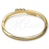 Oro Laminado Individual Bangle, Gold Filled Style with White Crystal, Polished, Golden Finish, 07.307.0013.04 (04 MM Thickness, Size 4 (2.25 Diameter))