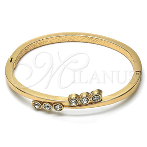 Gold Filled Jewelry — Individual Bangle with White Crystal Polished 07. 04 — main product view — SKU 116695 | Oro Laminado joyería — Individual Bangle with cristal blanco pulido 07. 04 — SKU 116695