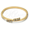 Oro Laminado Individual Bangle, Gold Filled Style with White Crystal, Polished, Golden Finish, 07.307.0013.04 (04 MM Thickness, Size 4 (2.25 Diameter))