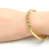 Oro Laminado Individual Bangle, Gold Filled Style with White Crystal, Polished, Golden Finish, 07.307.0014.05 (04 MM Thickness, Size 5 (2.50 Diameter))