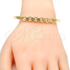 Oro Laminado Individual Bangle, Gold Filled Style with White Crystal, Polished, Golden Finish, 07.307.0014.05 (04 MM Thickness, Size 5 (2.50 Diameter))