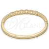 Oro Laminado Individual Bangle, Gold Filled Style with White Crystal, Polished, Golden Finish, 07.307.0014.05 (04 MM Thickness, Size 5 (2.50 Diameter))