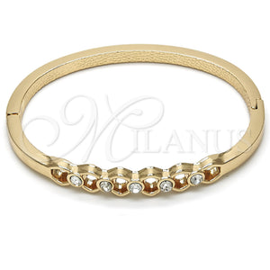 Gold Filled Jewelry — Individual Bangle with White Crystal Polished 07. 04 — main product view — SKU 116696 | Oro Laminado joyería — Individual Bangle with cristal blanco pulido 07. 04 — SKU 116696