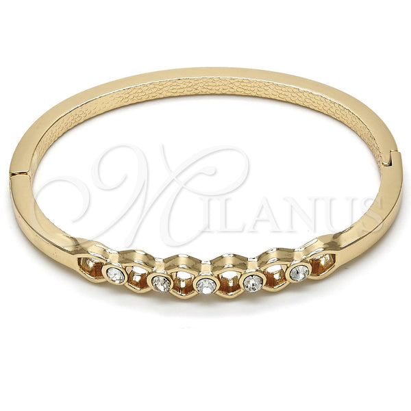 Gold Filled Jewelry — Individual Bangle with White Crystal Polished 07. 04 — main product view — SKU 116696 | Oro Laminado joyería — Individual Bangle with cristal blanco pulido 07. 04 — SKU 116696