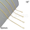 Oro Laminado Basic Necklace, Gold Filled Style Curb Design, Polished, Golden Finish, 5.233.033.18 (02 MM Thickness, 18 Inches Length)