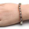 Oro Laminado Tennis Bracelet, Gold Filled Style with Ruby and White Cubic Zirconia, Polished, Golden Finish, 03.217.0002.6.08 (07 MM Thickness, 8 Inches Length)
