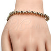 Oro Laminado Tennis Bracelet, Gold Filled Style with Ruby and White Cubic Zirconia, Polished, Golden Finish, 03.217.0002.6.08 (07 MM Thickness, 8 Inches Length)