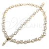 Oro Laminado Necklace and Bracelet, Gold Filled Style Heart Design, with White Cubic Zirconia, Polished, Golden Finish, 06.284.0010