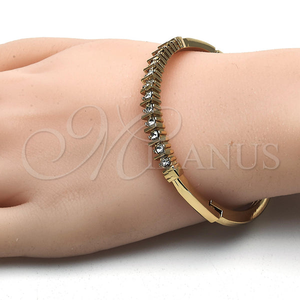 Gold Filled Jewelry — Individual Bangle with White Crystal Polished 07. 04 — alternate product view — SKU 116750 | Oro Laminado joyería — Individual Bangle with cristal blanco pulido 07. 04 — SKU 116750