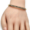 Oro Laminado Individual Bangle, Gold Filled Style with White Crystal, Polished, Golden Finish, 07.252.0045.04 (04 MM Thickness, Size 4 (2.25 Diameter))