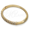 Oro Laminado Individual Bangle, Gold Filled Style with White Crystal, Polished, Golden Finish, 07.252.0045.04 (04 MM Thickness, Size 4 (2.25 Diameter))