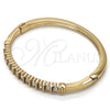 Oro Laminado Individual Bangle, Gold Filled Style with White Crystal, Polished, Golden Finish, 07.252.0045.04 (04 MM Thickness, Size 4 (2.25 Diameter))
