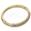 Oro Laminado Individual Bangle, Gold Filled Style with White Crystal, Polished, Golden Finish, 07.252.0045.04 (04 MM Thickness, Size 4 (2.25 Diameter))