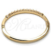 Oro Laminado Individual Bangle, Gold Filled Style with White Crystal, Polished, Golden Finish, 07.252.0045.04 (04 MM Thickness, Size 4 (2.25 Diameter))