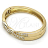 Oro Laminado Individual Bangle, Gold Filled Style with White Crystal, Polished, Golden Finish, 07.252.0046.05 (09 MM Thickness, Size 5 (2.50 Diameter))