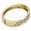 Oro Laminado Individual Bangle, Gold Filled Style with White Crystal, Polished, Golden Finish, 07.252.0046.05 (09 MM Thickness, Size 5 (2.50 Diameter))