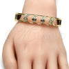 Oro Laminado Individual Bangle, Gold Filled Style with White Crystal, Polished, Golden Finish, 07.252.0048.05 (12 MM Thickness, Size 5 (2.50 Diameter))