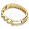 Oro Laminado Individual Bangle, Gold Filled Style with White Crystal, Polished, Golden Finish, 07.252.0048.05 (12 MM Thickness, Size 5 (2.50 Diameter))