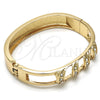 Oro Laminado Individual Bangle, Gold Filled Style with White Crystal, Polished, Golden Finish, 07.252.0048.05 (12 MM Thickness, Size 5 (2.50 Diameter))