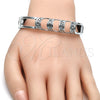 Rhodium Gold Filled Individual Bangle, with White Crystal, Polished, Rhodium Finish, 07.252.0048.1.05 (12 MM Thickness, Size 5 (2.50 Diameter))