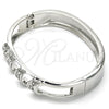 Rhodium Gold Filled Individual Bangle, with White Crystal, Polished, Rhodium Finish, 07.252.0048.1.05 (12 MM Thickness, Size 5 (2.50 Diameter))
