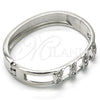 Rhodium Gold Filled Individual Bangle, with White Crystal, Polished, Rhodium Finish, 07.252.0048.1.05 (12 MM Thickness, Size 5 (2.50 Diameter))
