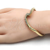 Oro Laminado Individual Bangle, Gold Filled Style with White Crystal, Polished, Golden Finish, 07.252.0049.04 (04 MM Thickness, Size 4 (2.25 Diameter))