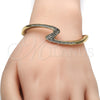 Oro Laminado Individual Bangle, Gold Filled Style with White Crystal, Polished, Golden Finish, 07.252.0049.04 (04 MM Thickness, Size 4 (2.25 Diameter))