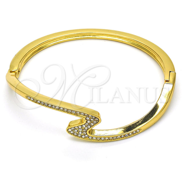 Gold Filled Jewelry — Individual Bangle with White Crystal Polished 07. 04 — main product view — SKU 116757 | Oro Laminado joyería — Individual Bangle with cristal blanco pulido 07. 04 — SKU 116757