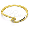 Oro Laminado Individual Bangle, Gold Filled Style with White Crystal, Polished, Golden Finish, 07.252.0049.04 (04 MM Thickness, Size 4 (2.25 Diameter))