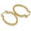 Oro Laminado Small Hoop, Gold Filled Style Twist Design, Polished, Golden Finish, 02.170.0189.20